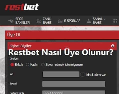 Restbet Üyelik ve Kayıt Olma